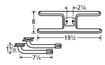 19 1/2 X 8, Stainless Steel H Twin Burner Kit, MHP And PGS - 11002-78002