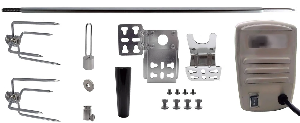 Universal 53" X 1/2" Hexagon Rotisserie Spit Kit W/ Electric Motor