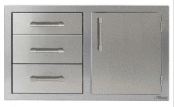 Alfresco 32" Triple Drawer Combo Unit With Single Door-Left - AXE-DDC-L-SC