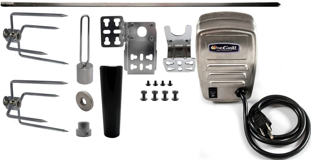 Universal 37" X 5/16" Stainless Rotisserie Spit Kit W/ Electric Motor 3 Universal 37" X 5/16" Stainless Rotisserie Spit Kit W/ Electric Motor