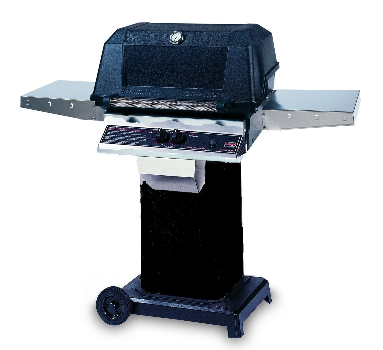 MHP WNK Grill On Black Cart Column And Base With Wheels - WNK4DD-OCOLB 3 MHP WNK Grill On Black Cart Column And Base With Wheels - WNK4DD-OCOLB