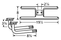 19 1/2 X 8, Sunbeam Stainless Burner And Venturi Assembly Kit